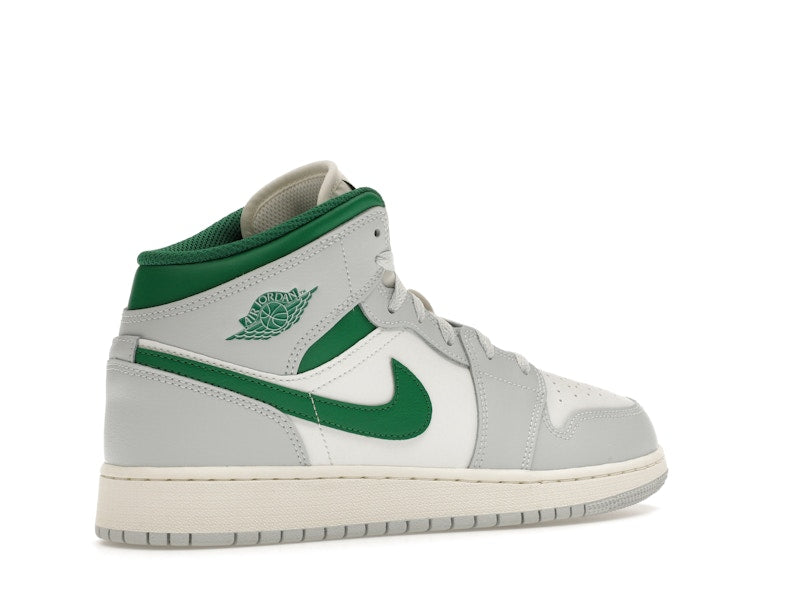 Jordan 1 Mid White Pure Platinum Pine Green (GS)