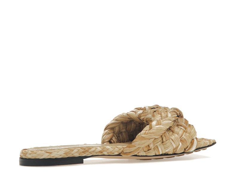 Bottega Veneta Raffia Stretch Flat Sandals Macadamia (Women's)