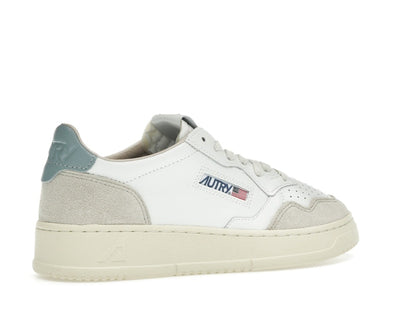 Autry Medalist Leather Low White Silver Blue Beige (Women's)