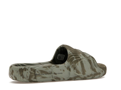 adidas Adilette 22 Slides Olive Strata Silver Green