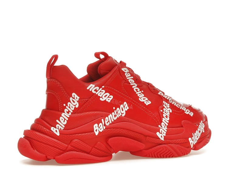Balenciaga Triple S All Over Tomato Red White
