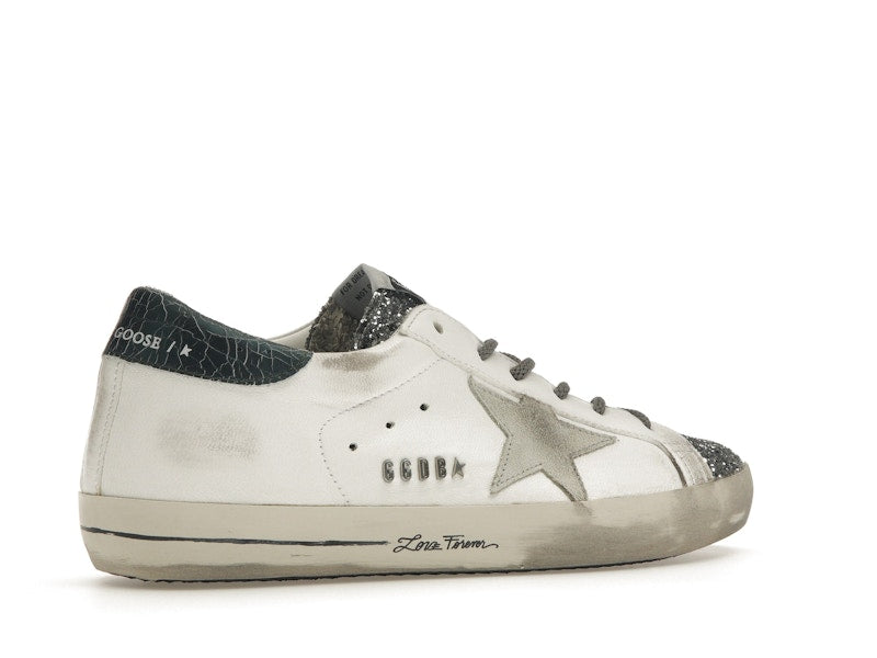Golden Goose Super-Star Glitter Cream Silver (Women's)