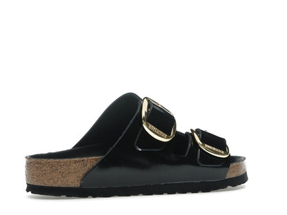 Birkenstock Arizona Big Buckle Natural Leather Patent Black Gold (Women's)