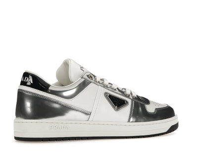 Prada Downtown Low Top Sneakers Leather White Silver
