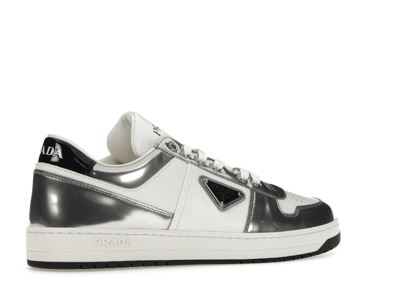 Prada Downtown Low Top Sneakers Leather White Silver