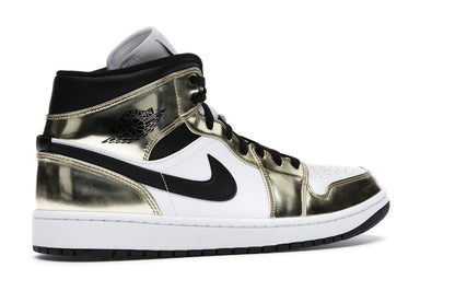 Jordan 1 Mid Metallic Gold Black White