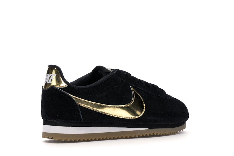 Nike Classic Cortez Black Metallic Gold Gum (Women's)