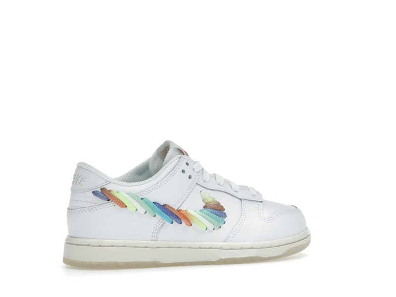 Nike Dunk Low SE Rainbow Lace Swoosh White (PS)