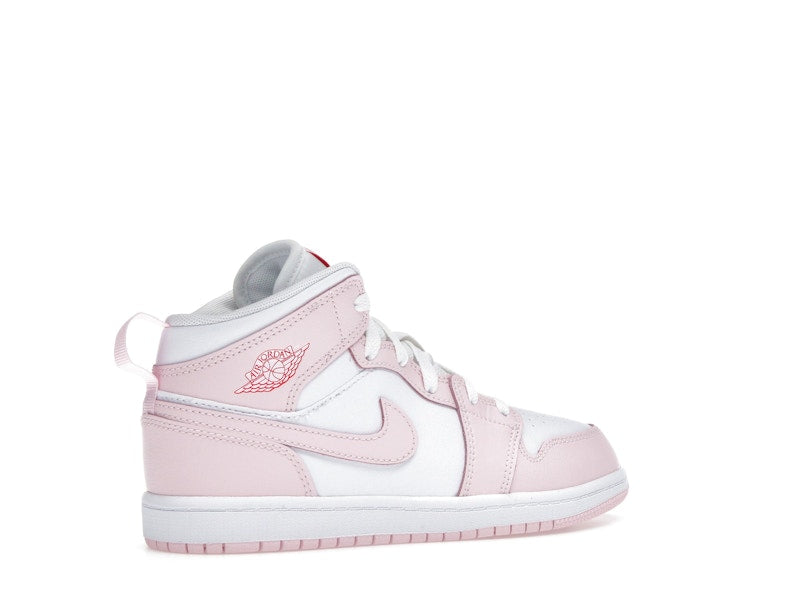 Jordan 1 Mid Pink Foam Fire Red White (PS)