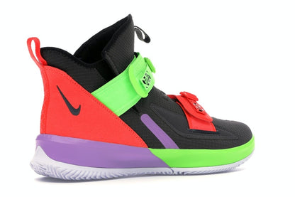 Nike LeBron Soldier 13 Thunder Grey Bright Crimson Electric Green