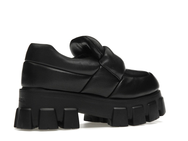 Prada Soft Padded 55mm Loafers Black Nappa Leather