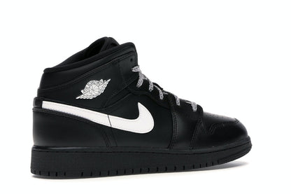 Jordan 1 Mid Black White Speckle (GS)