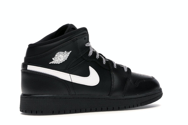 Jordan 1 Mid Black White Speckle (GS)