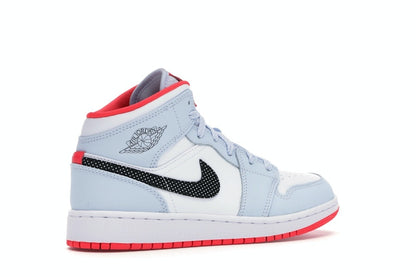 Jordan 1 Mid Half Blue Polka Dot Swoosh (GS)