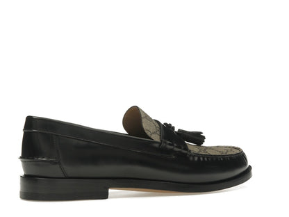 Gucci Tassel GG Canvas Loafers Black Ebony