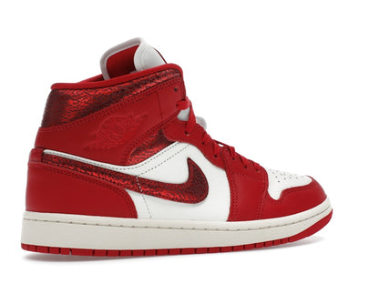 Jordan 1 Mid SE Red Cracked Leather (Women's)