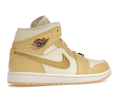 Jordan 1 Mid SE Pale Vanilla Metallic Gold (Women's)