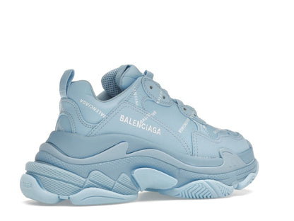 Balenciaga All Over Logo Triple S Blue Grey (Women's)