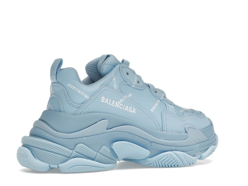Balenciaga All Over Logo Triple S Blue Grey (Women's)