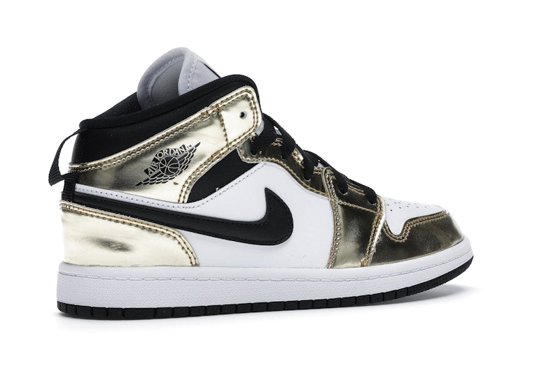 Jordan 1 Mid Metallic Gold Black White (PS)