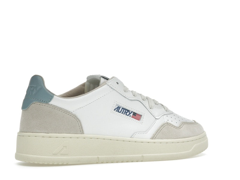 Autry Medalist Leather Low White Silver Blue