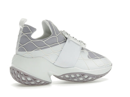 Roger Vivier Viv' Run Fabric White Purple Crystal Buckle (Women's)