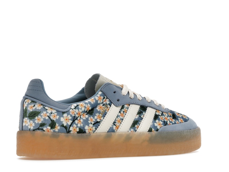 adidas Sambae Liberty London Floral Embroidery Blue Cream White (Women's)