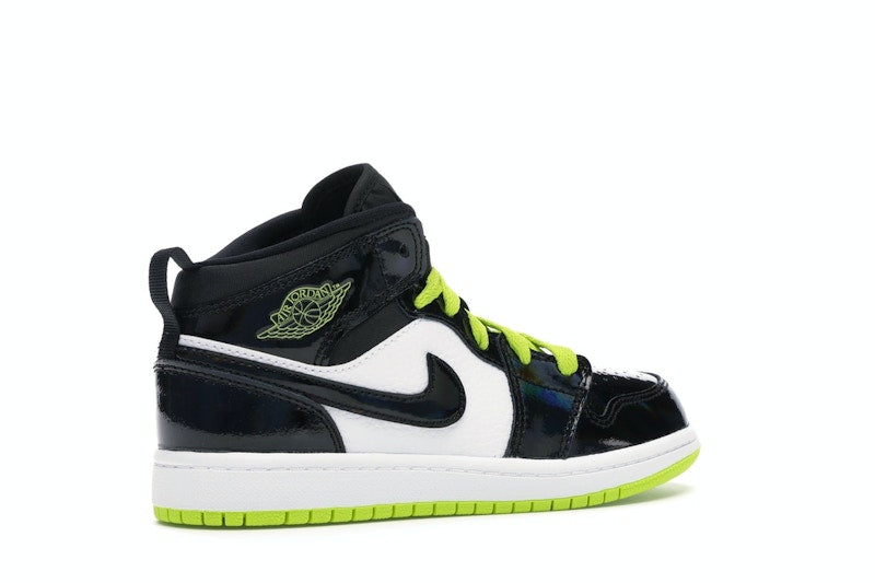 Jordan 1 Mid Black Cyber Mystic Green (PS)