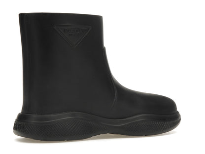 Prada Pull-On Rain Booties Black Rubber