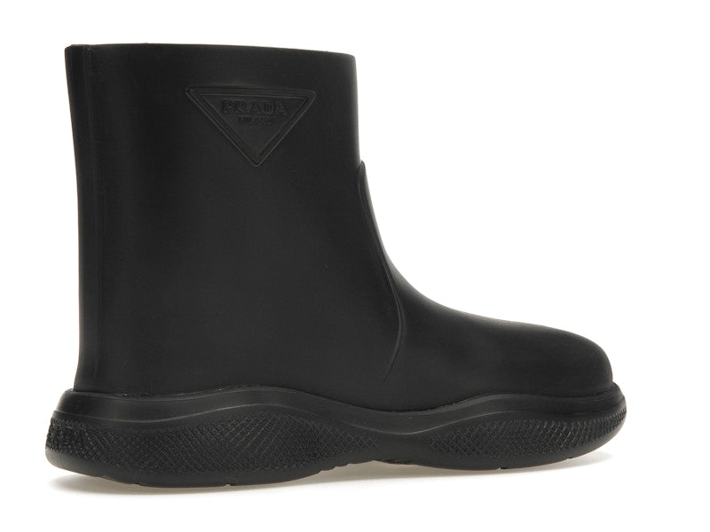 Prada Pull-On Rain Booties Black Rubber