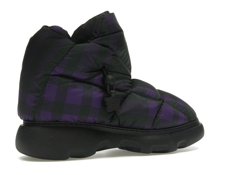 Burberry Check Pillow Boot Black Purple