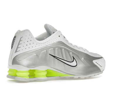 Nike Shox R4 White Metallic Silver Volt (Women's)