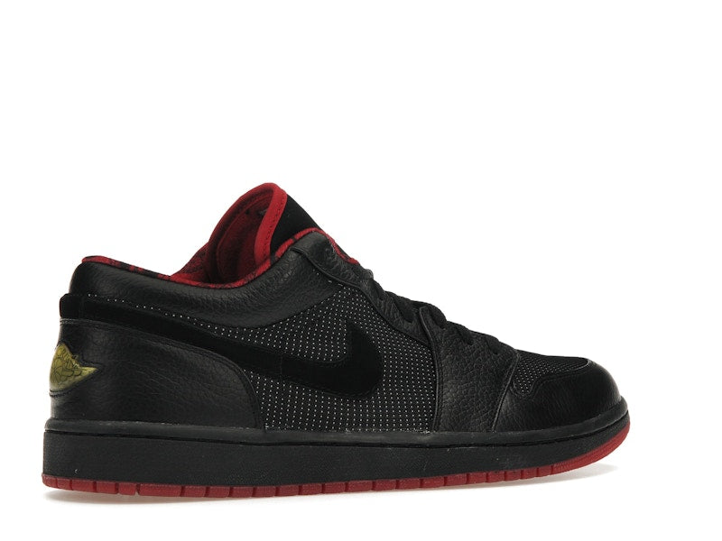 Jordan 1 Retro Low Black Metallic Silver Varsity Red