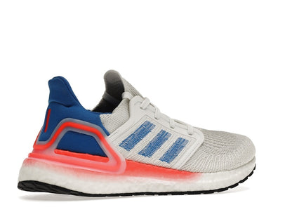 adidas Ultra Boost 20 White Glory Blue Solar Red