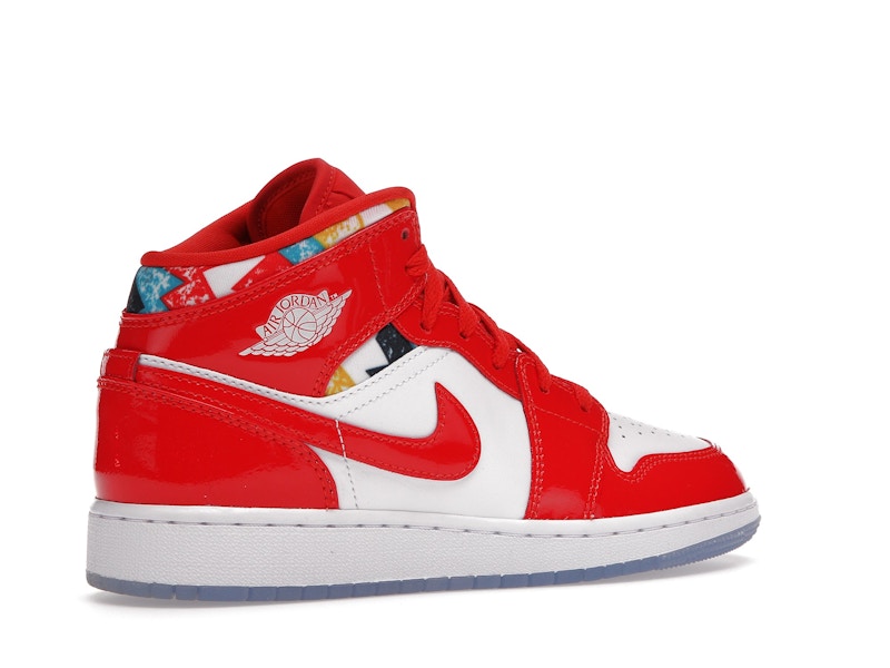 Jordan 1 Mid Barcelona Sweater Red Patent (GS)