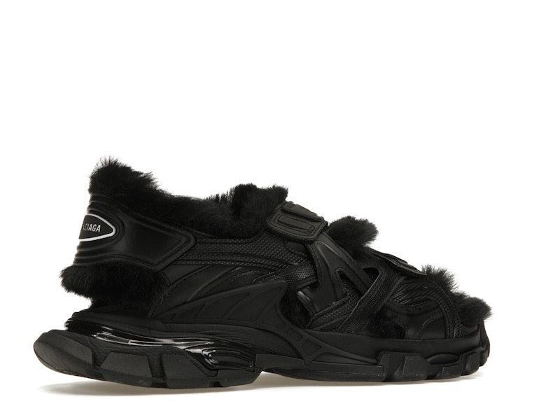 Balenciaga Track Sandal Fake Fur Black