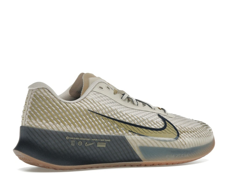 Nike Court Vapor 11 HC Premium Sanddrift Thunder Blue Gum Medium Brown Metallic Gold