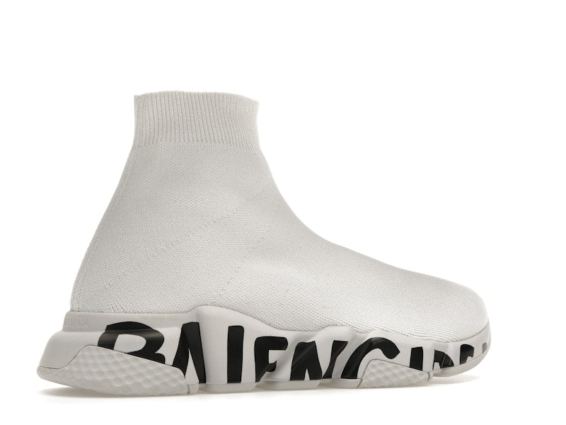 Balenciaga Speed Graffiti Trainers White Black