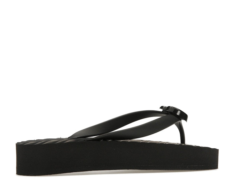 Gucci Chevron Thong Sandal Black Rubber