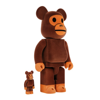 Bearbrick x Bape Baby Milo Flocky Ver. 100% & 400% Set