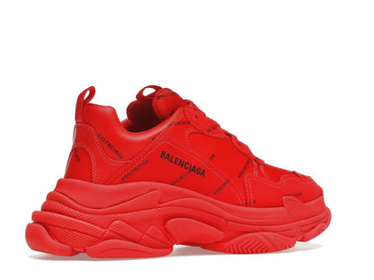 Balenciaga Triple S Allover Logo Red