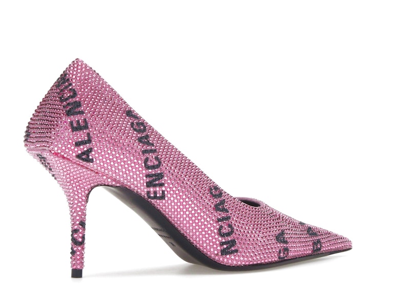 Balenciaga Square Knife Embellished Pumps Pink Black (Women's)