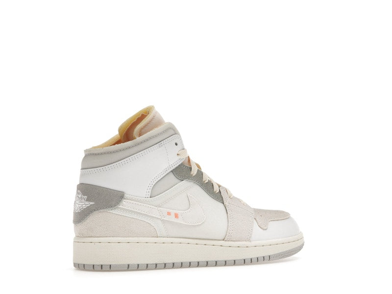 Jordan 1 Mid SE Craft Inside Out White Grey (GS)
