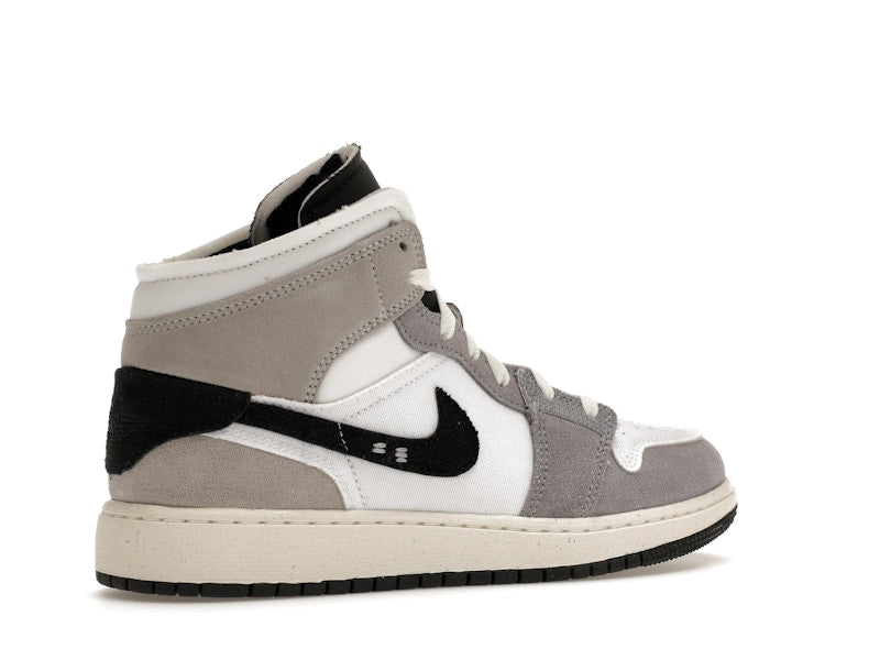 Jordan 1 Mid SE Craft White Cement Grey Black (GS)