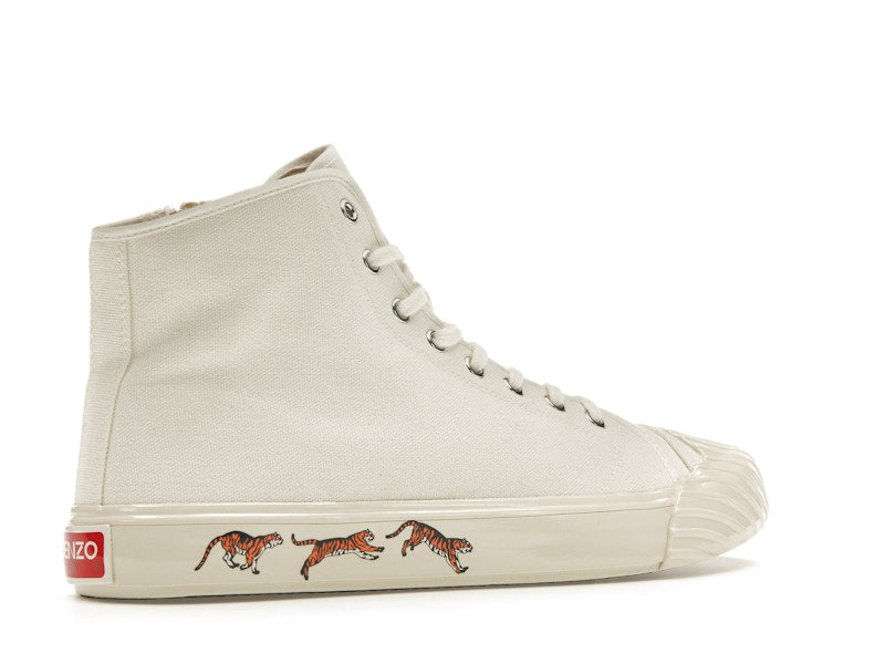 Kenzo School High Top Trainers Tiger Sole Off White