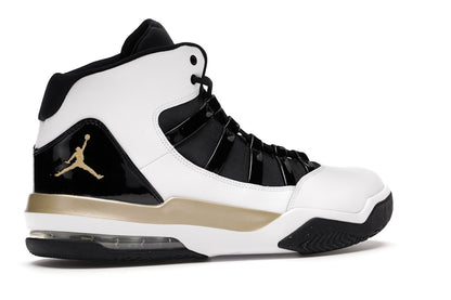 Jordan Max Aura White Metallic Gold Black