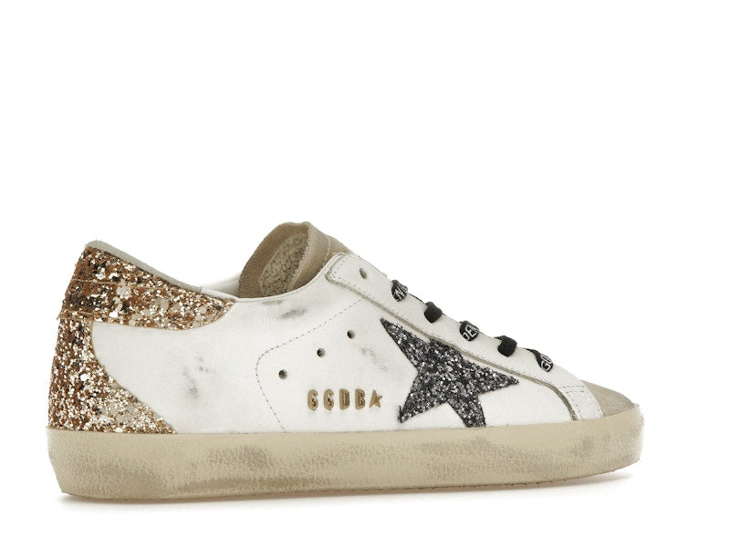 Golden Goose Super-Star White Silver Gold Glitter (Women's)