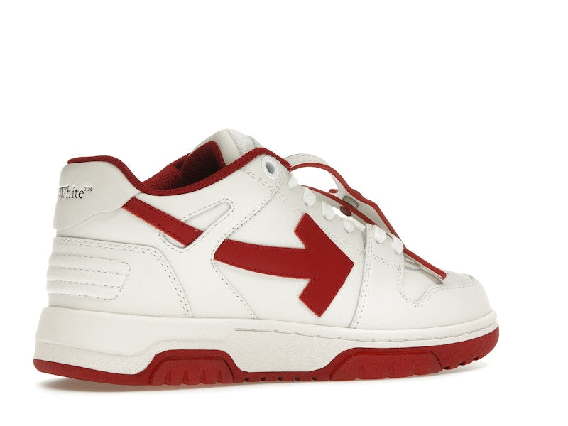 OFF-WHITE Out Of Office OOO Low Tops White Burgundy