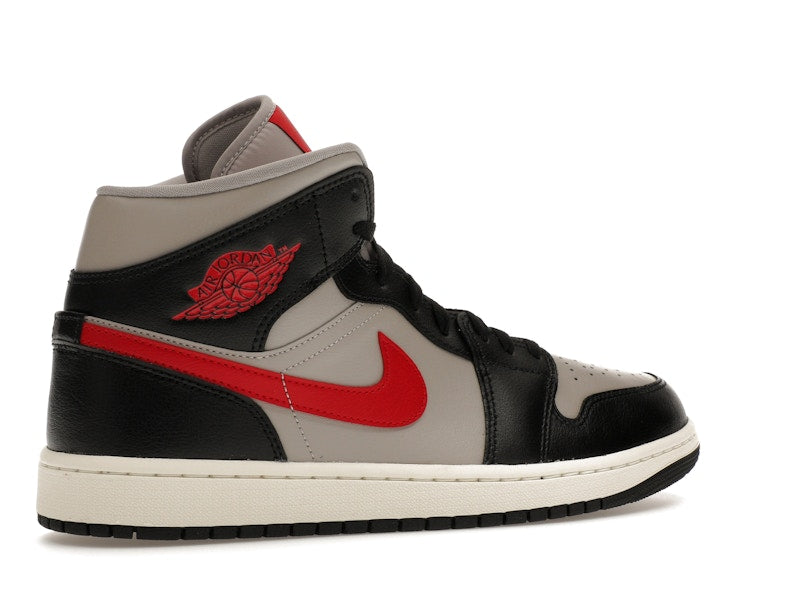 Jordan 1 Mid Black College Grey Gym Red (Women's)