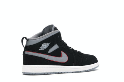 Jordan 1 Mid Black Particle Grey Gym Red (PS)